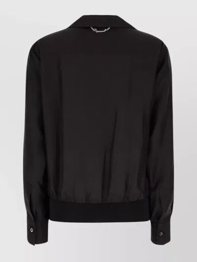 Dsquared2 Silk Blouse With Chain Detail And Collared Design In Black