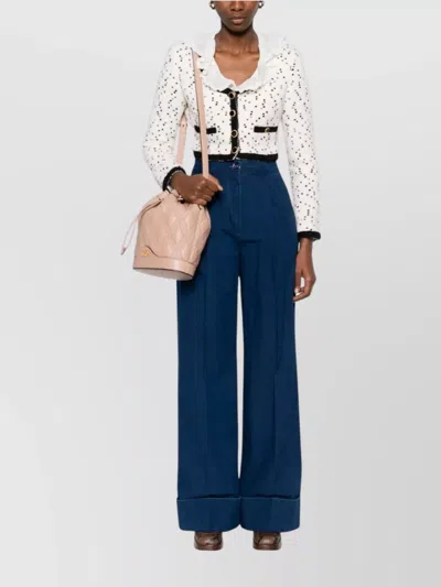 Valentino Garavani Wide-leg Jeans With Pleats