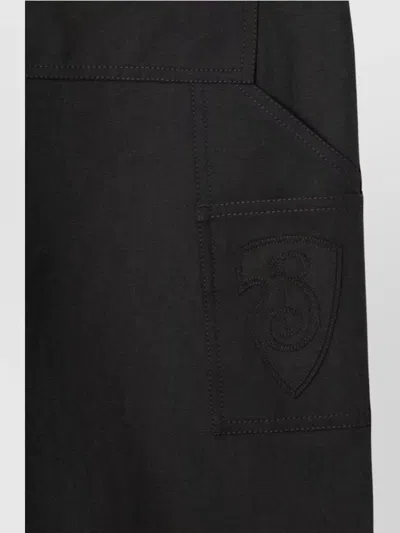 Burberry Black Trousers With Check Pattern Lapels In Gray