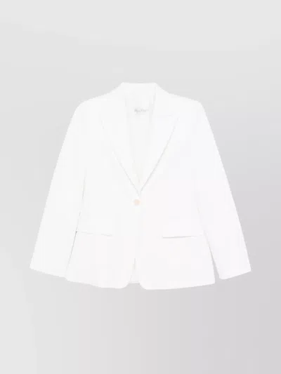 Max Mara Tailored Jacket With Notched Lapels And Rear Vents In White
