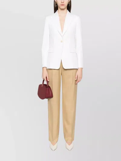 Max Mara Tailored Jacket With Notched Lapels And Rear Vents In White