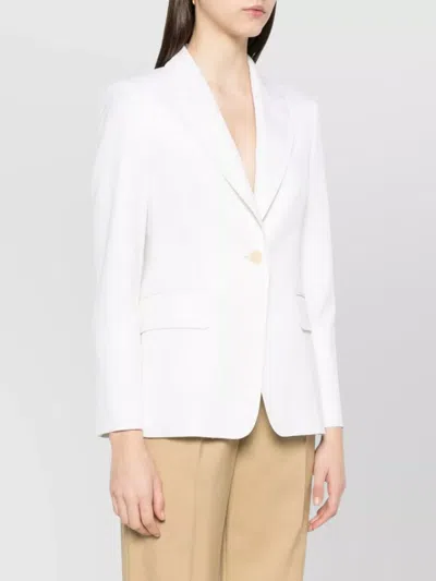 Max Mara Tailored Jacket With Notched Lapels And Rear Vents In White