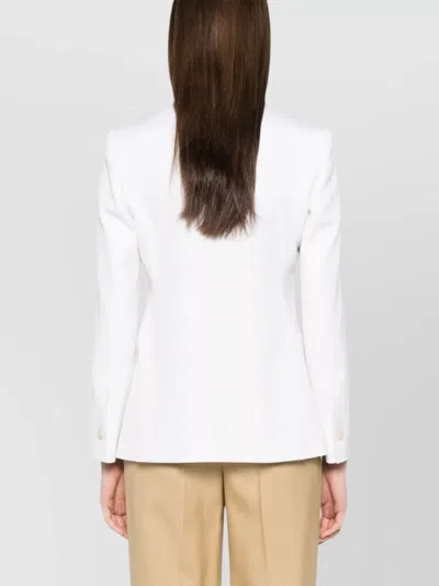 Max Mara Tailored Jacket With Notched Lapels And Rear Vents In White