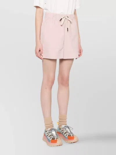Moncler Water-repellent Windproof Drawstring Waistband Shorts In Pink