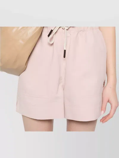 Moncler Water-repellent Windproof Drawstring Waistband Shorts In Pink