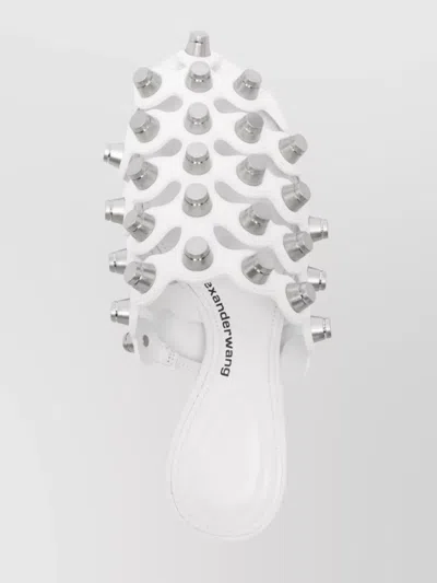 Alexander Wang Leather Sole Sandals Stud Embellishment In White