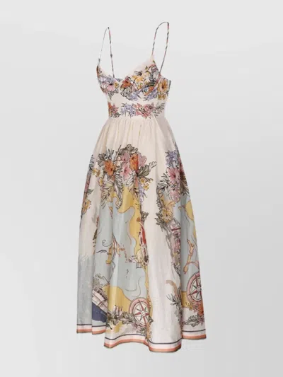 Zimmermann Tallow Midi Dress In Neutral