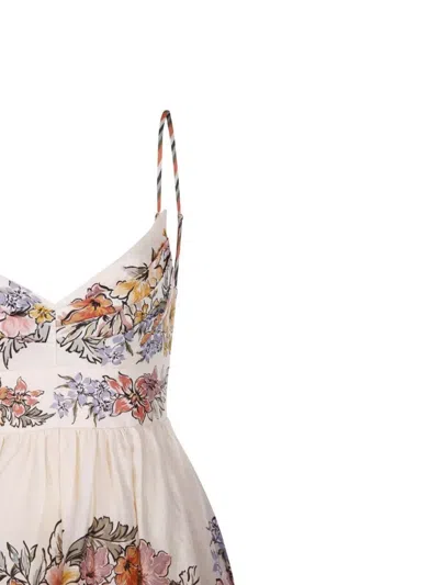 Zimmermann Tallow Midi Dress In Neutral