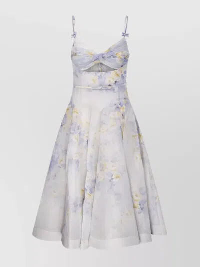 Zimmermann Crush Midi Dress In Neutrals