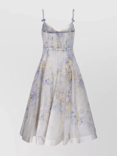 Zimmermann Crush Midi Dress In Neutrals