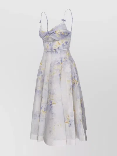 Zimmermann Crush Midi Dress In Neutrals