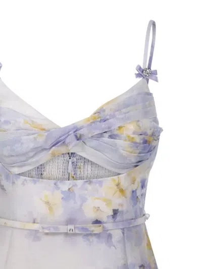 Zimmermann Crush Midi Dress In Neutrals