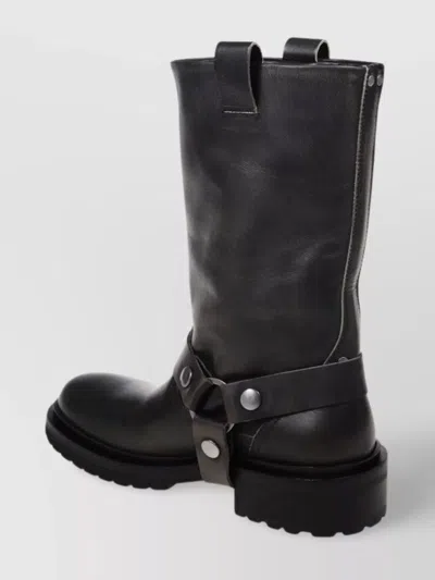 Golden Goose Kurt Boots In Black Leather With Buckle
