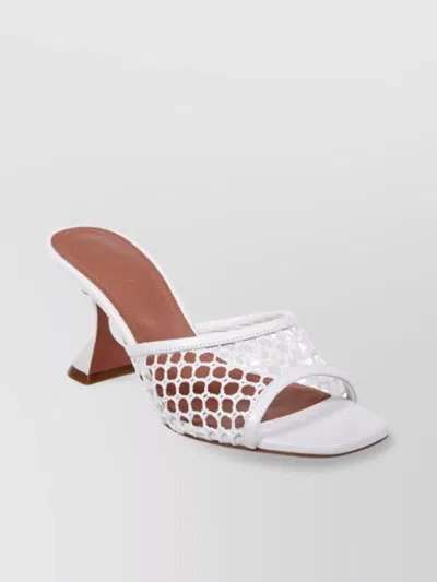 Amina Muaddi Lupita 95 Net Raffia Mesh Mules