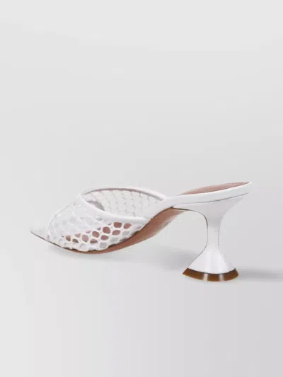 Amina Muaddi Lupita 95 Net Raffia Mesh Mules