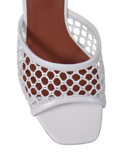 Amina Muaddi Lupita 95 Net Raffia Mesh Mules