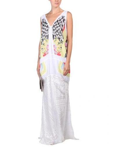 Shop Just Cavalli Woman Long Dress White Size 4 Viscose, Silk