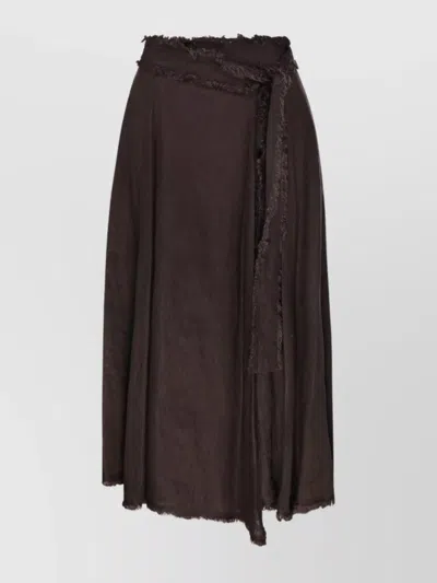 P.a.r.o.s.h Frayed Edges Midi Length Wrap Skirt