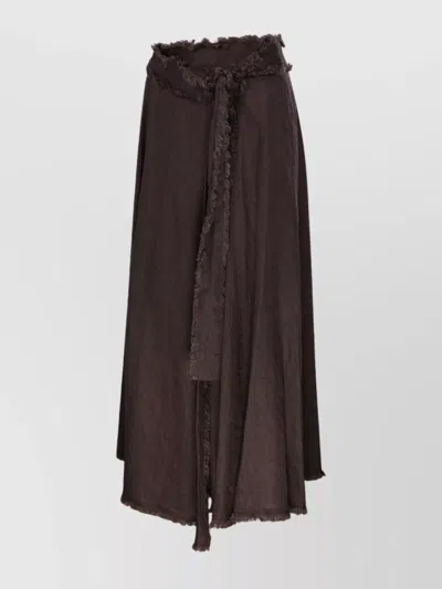 P.a.r.o.s.h Frayed Edges Midi Length Wrap Skirt