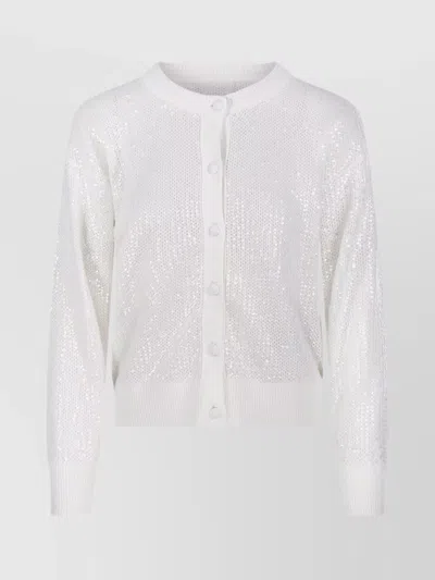 P.a.r.o.s.h Parosh Open-knit Cardigan With Shimmering Finish