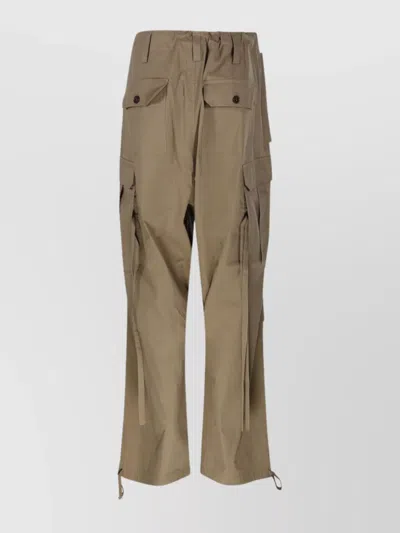 P.a.r.o.s.h Cargo Trousers With Adjustable Hem And Drawstring Waist