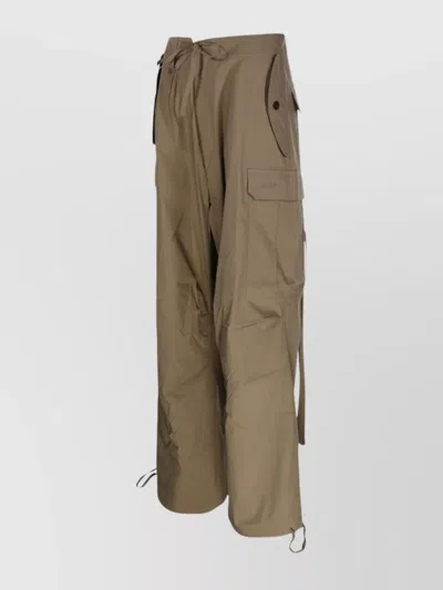 P.a.r.o.s.h Cargo Trousers With Adjustable Hem And Drawstring Waist