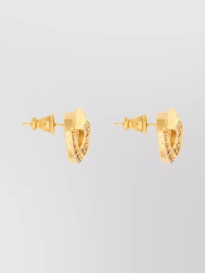 Ferragamo Crystal-embellished Gancini Earrings In Grey