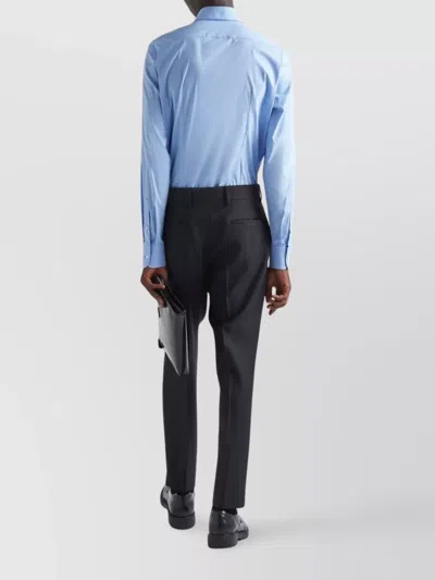 Prada Cotton Poplin Shirt In Blue