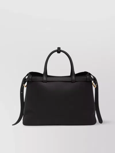 Prada Medium Leather Top Handle Bag In Black