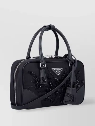 Prada Re-edition 1978 Embellished Two-handle Bags In Black
