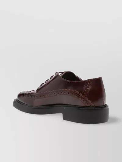 Tod's Logo-tag Leather Brogues In Brown