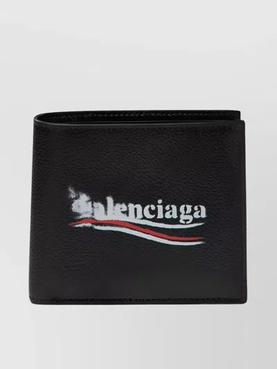 Balenciaga Men Cash Sq Fold Co Wal In Black