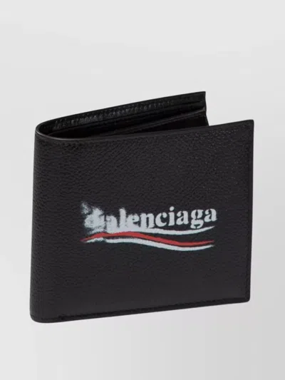 Balenciaga Men Cash Sq Fold Co Wal In Black