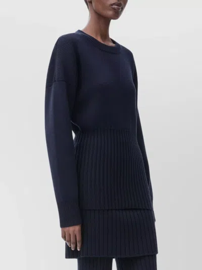 Loewe Long Ribbed Wool Sweater In Blue