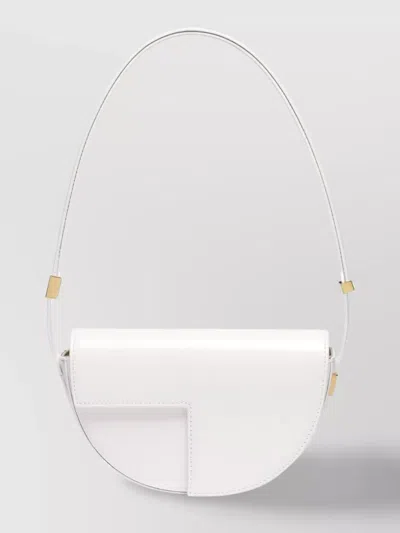 Patou Small Leather Shoulder Bag In White