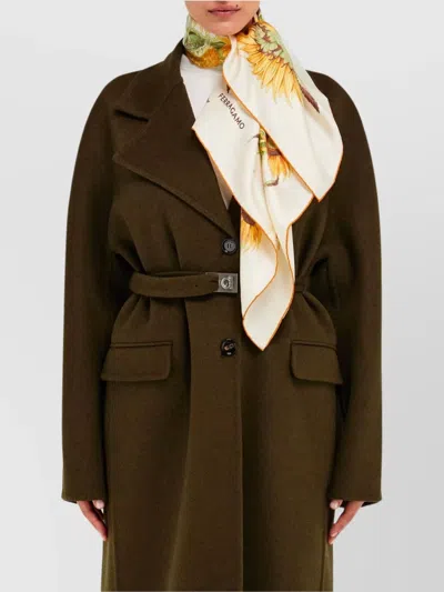 Ferragamo Sunflower Print Silk Scarf In Yellow