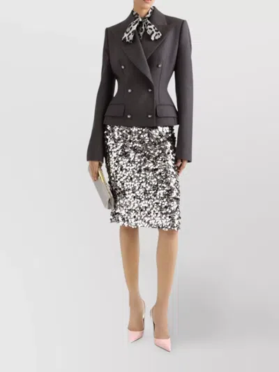 Dolce & Gabbana Sequin-embellished Midi Skirt In White