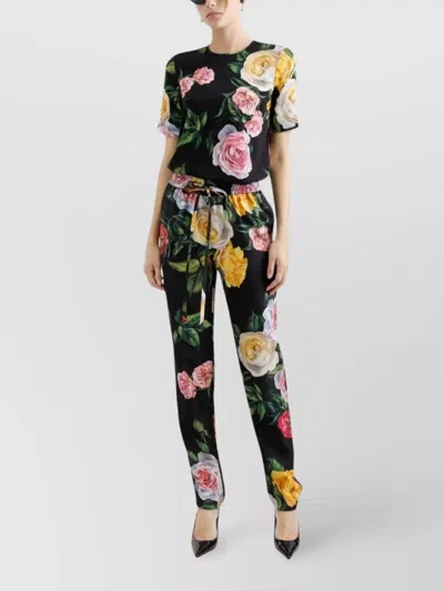 Dolce & Gabbana Floral-print Blouse In Black