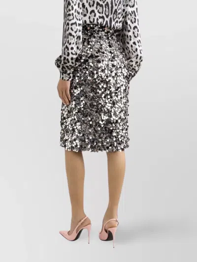 Dolce & Gabbana Sequin-embellished Midi Skirt In White