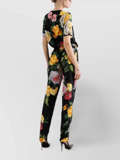 Dolce & Gabbana Floral-print Blouse In Black
