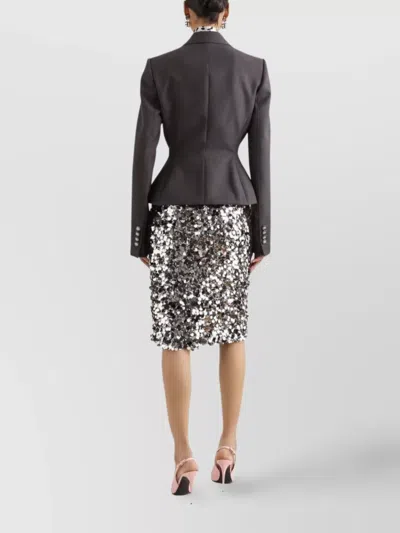 Dolce & Gabbana Sequin-embellished Midi Skirt In White