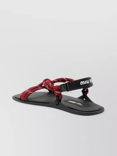 Miu Miu Red Sandals Women In Brown