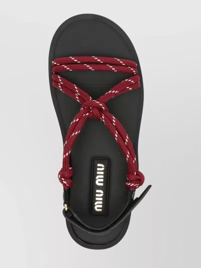 Miu Miu Red Sandals Women In Brown