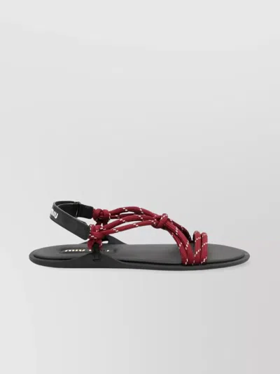 Miu Miu Red Sandals Women In Brown