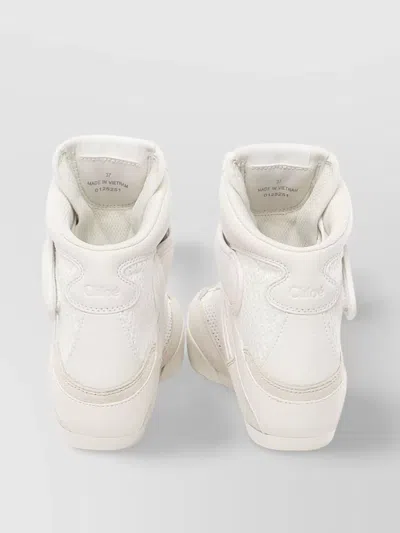 Chloé Mesh And Suede Kick High-top Sneakers In White