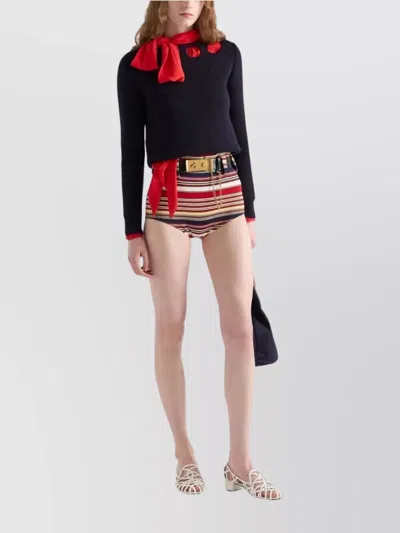 Prada Marocain Silk Shirt In Red