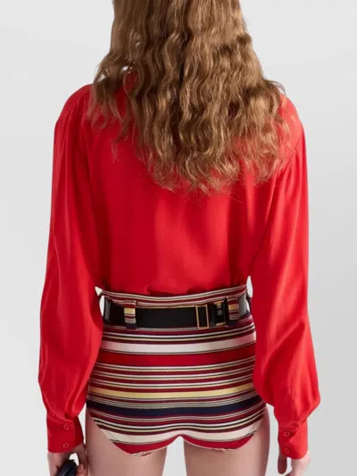 Prada Marocain Silk Shirt In Red