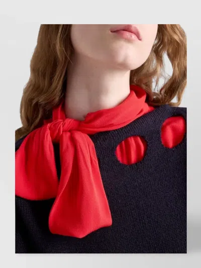 Prada Marocain Silk Shirt In Red