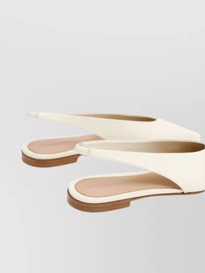 Bottega Veneta Ivory Leather Sofia Ballerinas In Grey