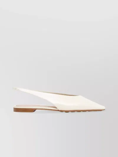 Bottega Veneta Ivory Leather Sofia Ballerinas In Grey